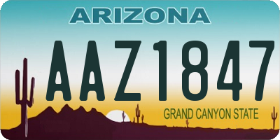AZ license plate AAZ1847