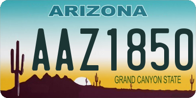 AZ license plate AAZ1850
