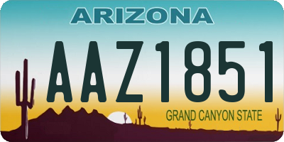 AZ license plate AAZ1851
