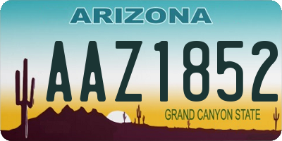 AZ license plate AAZ1852