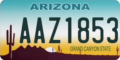 AZ license plate AAZ1853
