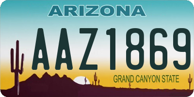 AZ license plate AAZ1869