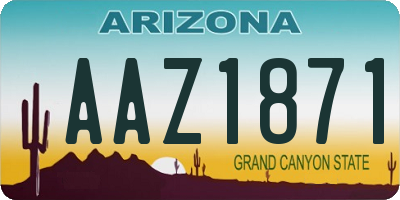 AZ license plate AAZ1871