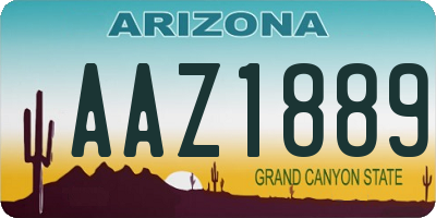 AZ license plate AAZ1889