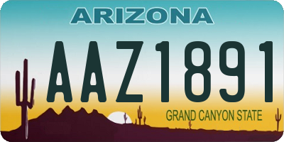 AZ license plate AAZ1891