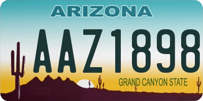 AZ license plate AAZ1898