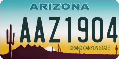 AZ license plate AAZ1904