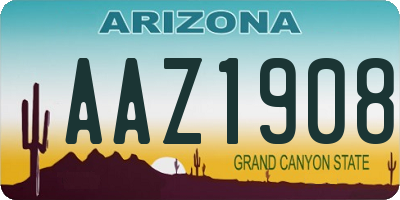AZ license plate AAZ1908