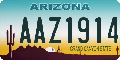 AZ license plate AAZ1914