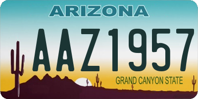 AZ license plate AAZ1957