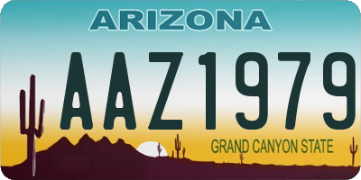 AZ license plate AAZ1979