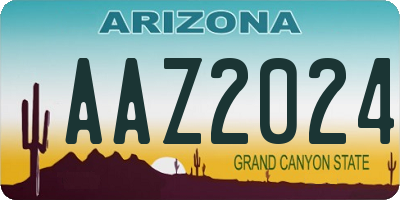 AZ license plate AAZ2024