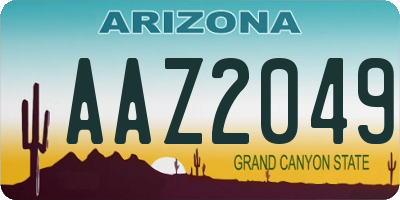 AZ license plate AAZ2049