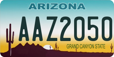 AZ license plate AAZ2050
