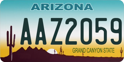 AZ license plate AAZ2059