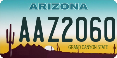 AZ license plate AAZ2060
