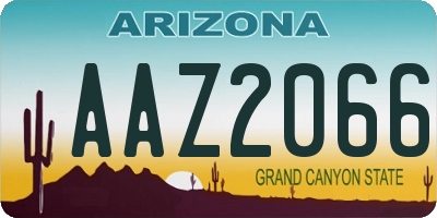 AZ license plate AAZ2066