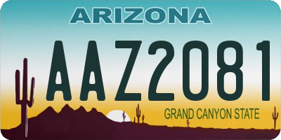 AZ license plate AAZ2081