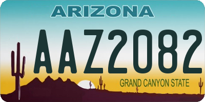 AZ license plate AAZ2082