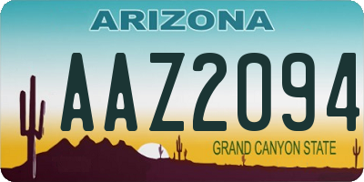 AZ license plate AAZ2094