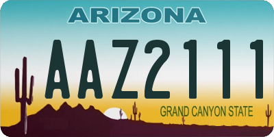 AZ license plate AAZ2111