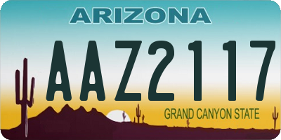 AZ license plate AAZ2117