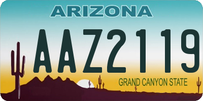 AZ license plate AAZ2119