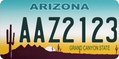 AZ license plate AAZ2123