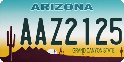 AZ license plate AAZ2125