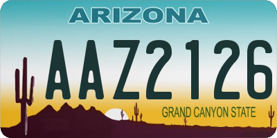 AZ license plate AAZ2126
