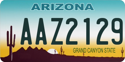 AZ license plate AAZ2129