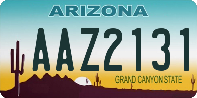 AZ license plate AAZ2131