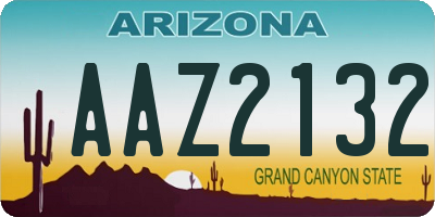 AZ license plate AAZ2132