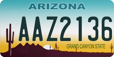 AZ license plate AAZ2136