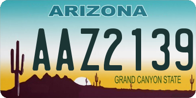 AZ license plate AAZ2139