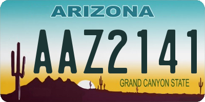 AZ license plate AAZ2141