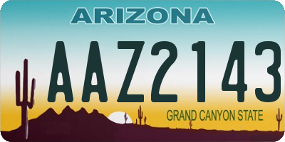 AZ license plate AAZ2143
