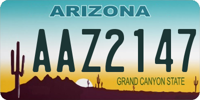 AZ license plate AAZ2147