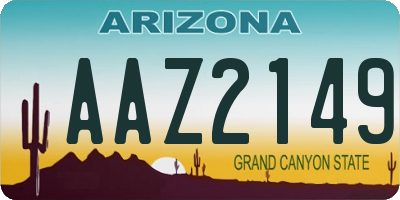 AZ license plate AAZ2149