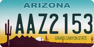 AZ license plate AAZ2153