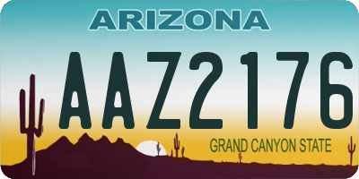 AZ license plate AAZ2176