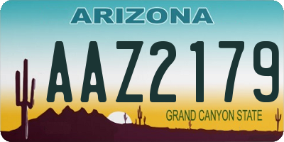AZ license plate AAZ2179