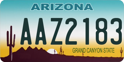AZ license plate AAZ2183