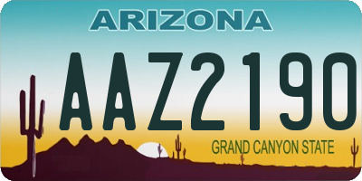 AZ license plate AAZ2190