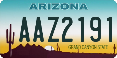 AZ license plate AAZ2191