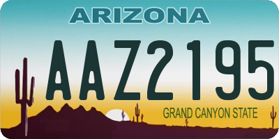 AZ license plate AAZ2195
