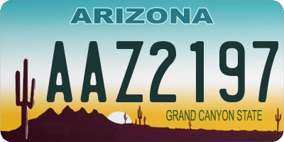 AZ license plate AAZ2197