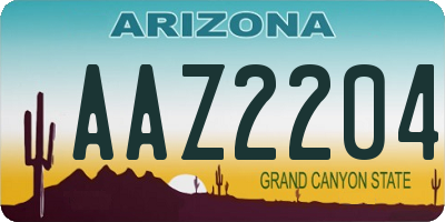 AZ license plate AAZ2204