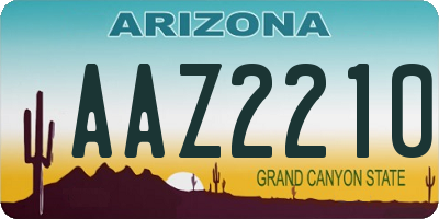 AZ license plate AAZ2210