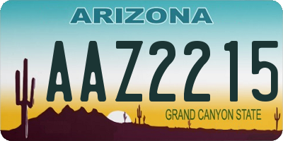 AZ license plate AAZ2215
